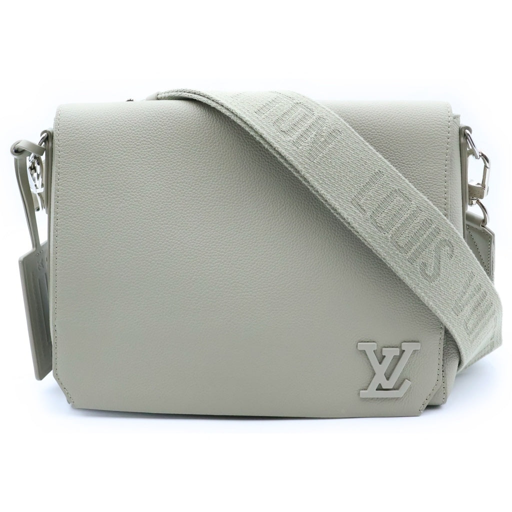 LOUIS VUITTON(ルイヴィトン) LVアエログラム テイクオフメッセンジャーショルダーバッグ グレー レザー M82281 IC レディース