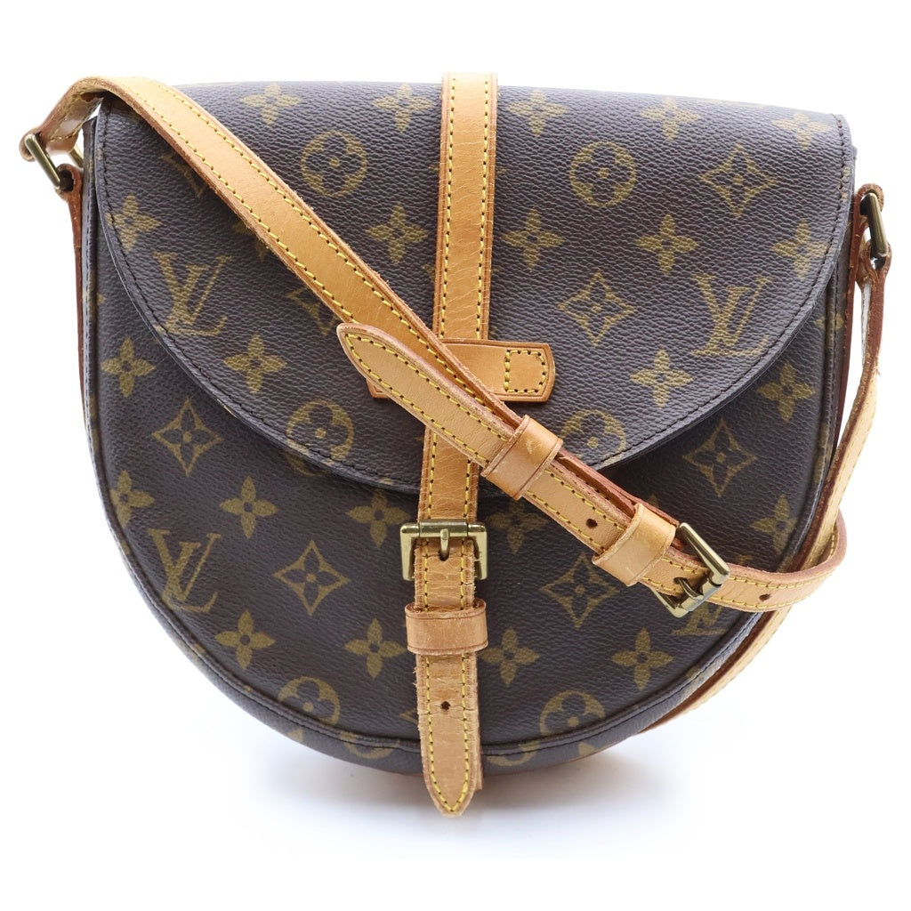 LOUIS VUITTON(ルイヴィトン) モノグラム シャンティGM ショルダーバッグ ブラウン レザー×PVC M40647 ゴールド金具 レディース