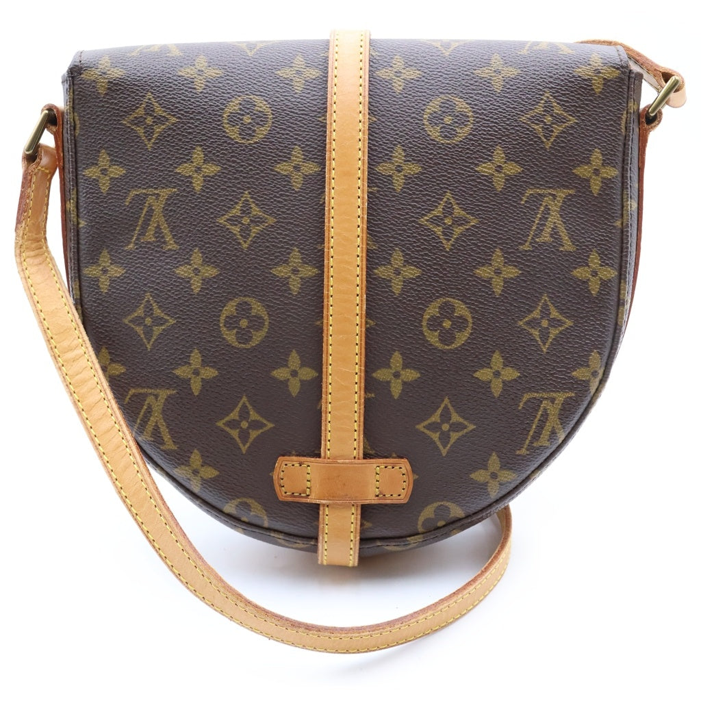 LOUIS VUITTON(ルイヴィトン) モノグラム シャンティGM ショルダーバッグ ブラウン レザー×PVC M40647 ゴールド金具 レディース