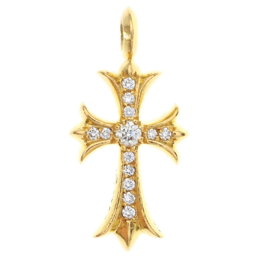CHROME HEARTS(クロムハーツ) 22K TNY CRSF P DMND タイニーファットクロス PAVE ダイヤ ペンダント ネックレストップ ゴールド