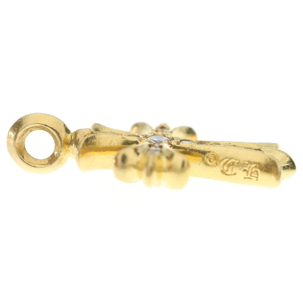 CHROME HEARTS(クロムハーツ) 22K TNY CRSF P DMND タイニーファットクロス PAVE ダイヤ ペンダント ネックレストップ ゴールド
