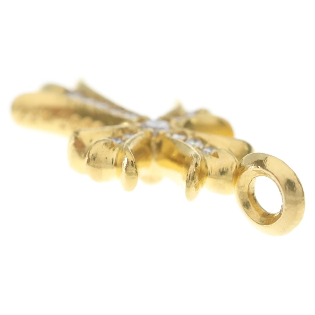 CHROME HEARTS(クロムハーツ) 22K TNY CRSF P DMND タイニーファットクロス PAVE ダイヤ ペンダント ネックレストップ ゴールド