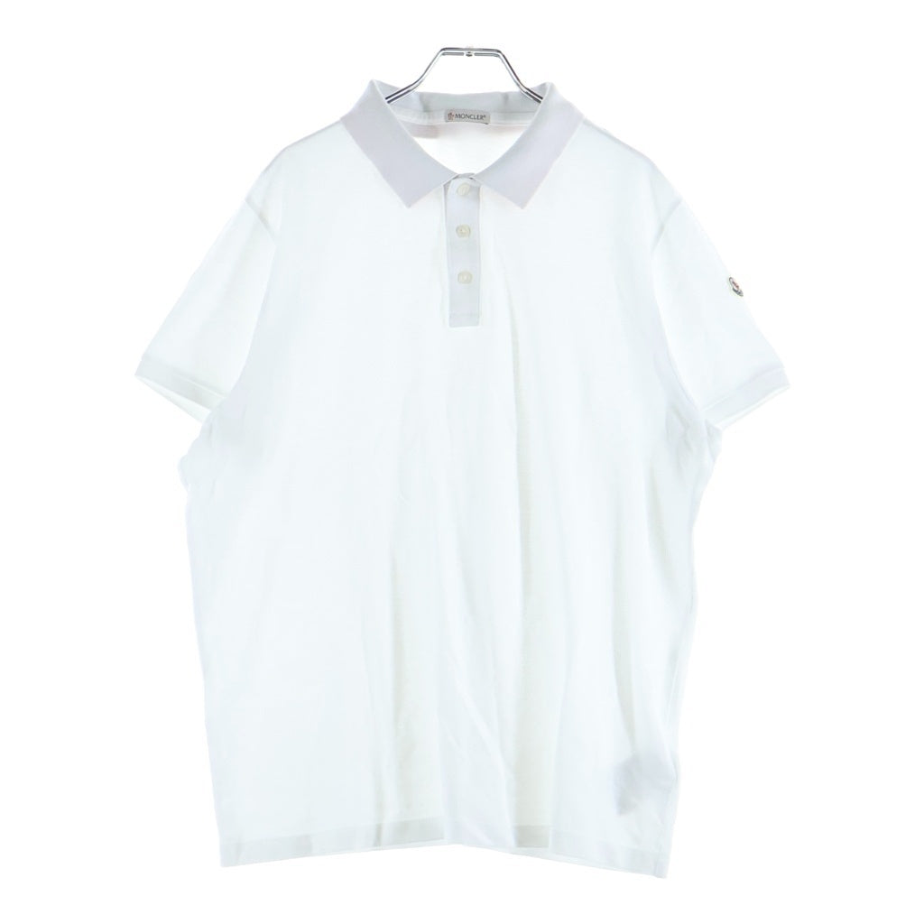 MONCLER ポロシャツ グレー xホワイト 半袖 MONCLER(モンクレール) 19SS MAGLIA POLO MANICA CORTA 半袖ポロシャツ