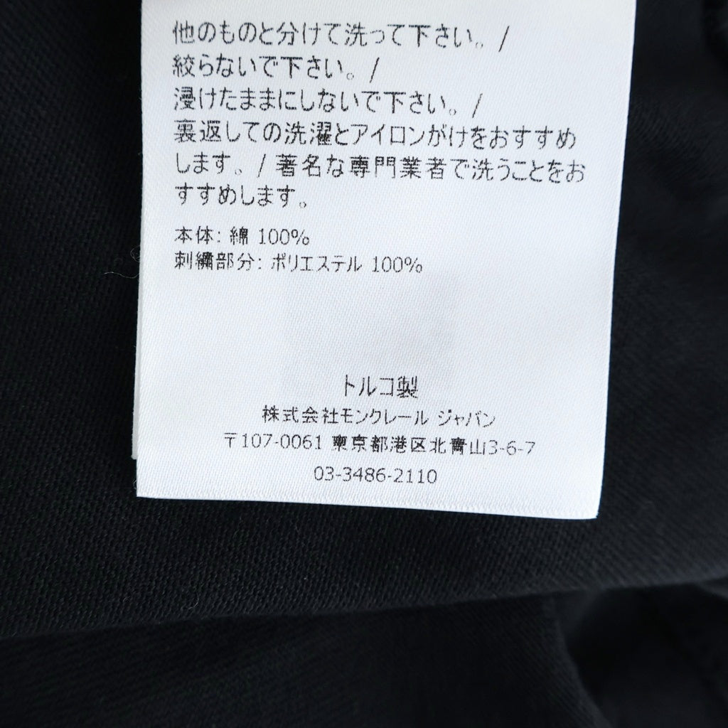 MONCLER(モンクレール) ロゴ刺繍半袖Tシャツ クルーネック カットソー ブラック F10928C71110 8390T