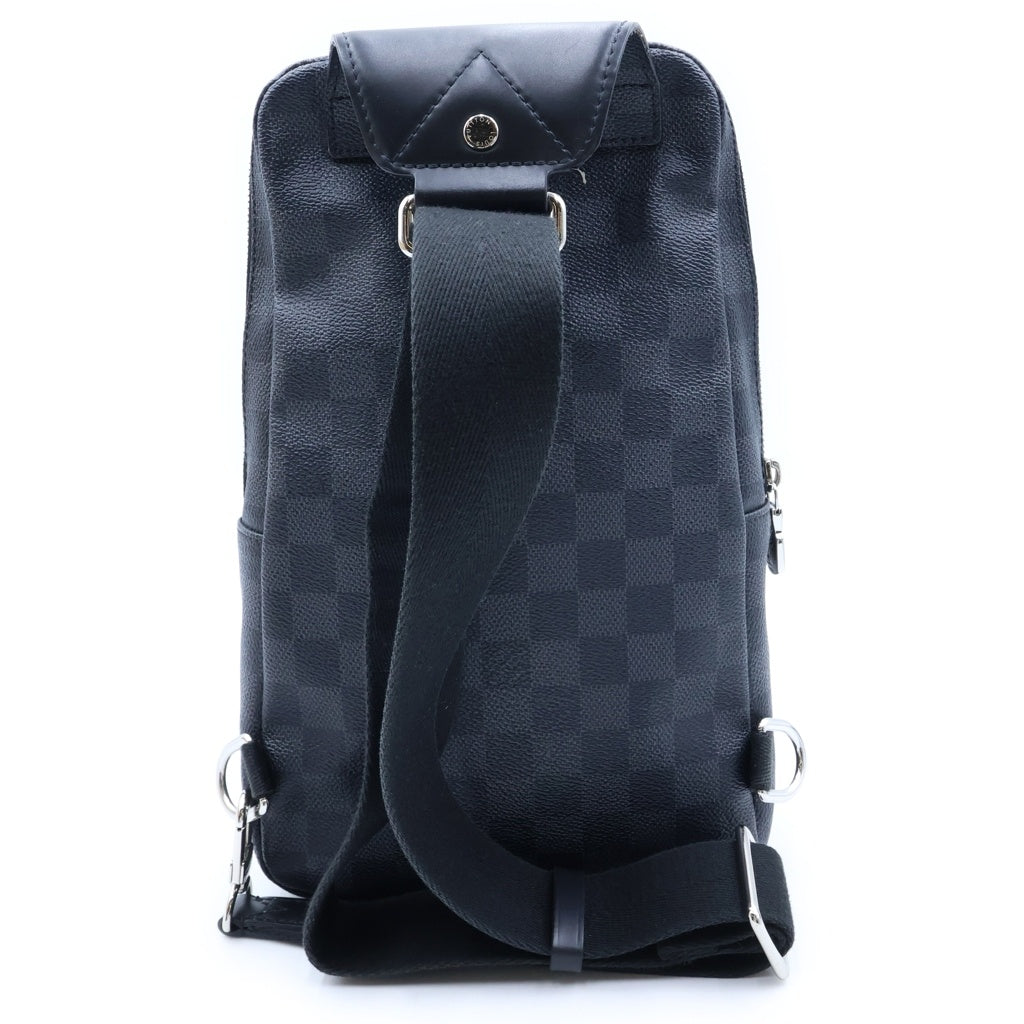 LOUIS VUITTON(ルイヴィトン) ダミエ グラフィット アヴェニュー スリングバッグ ボディバッグ ショルダーバッグ ブラック レザー×PVC N41719 シルバー金具 レディース