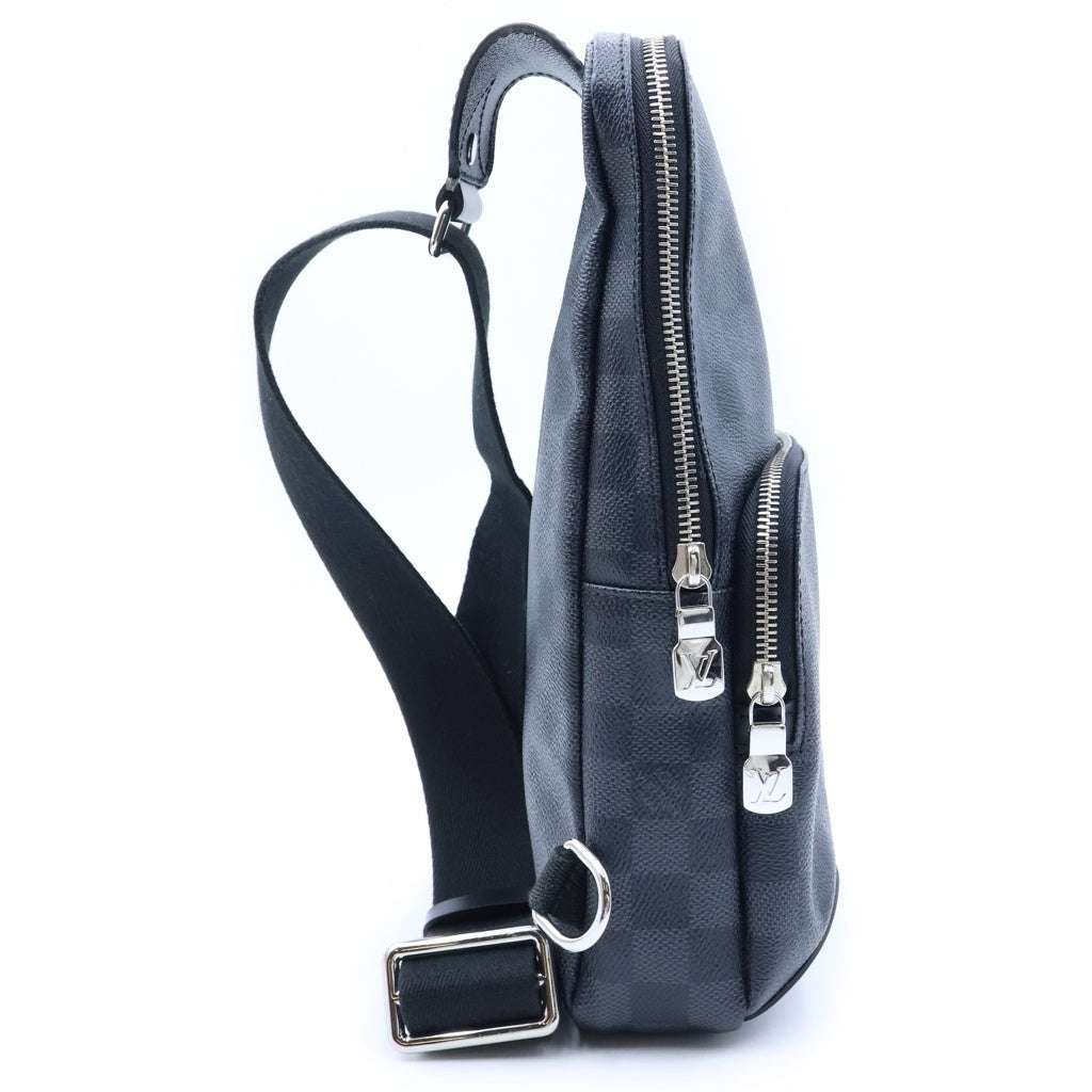 LOUIS VUITTON(ルイヴィトン) ダミエ グラフィット アヴェニュー スリングバッグ ボディバッグ ショルダーバッグ ブラック レザー×PVC N41719 シルバー金具 レディース