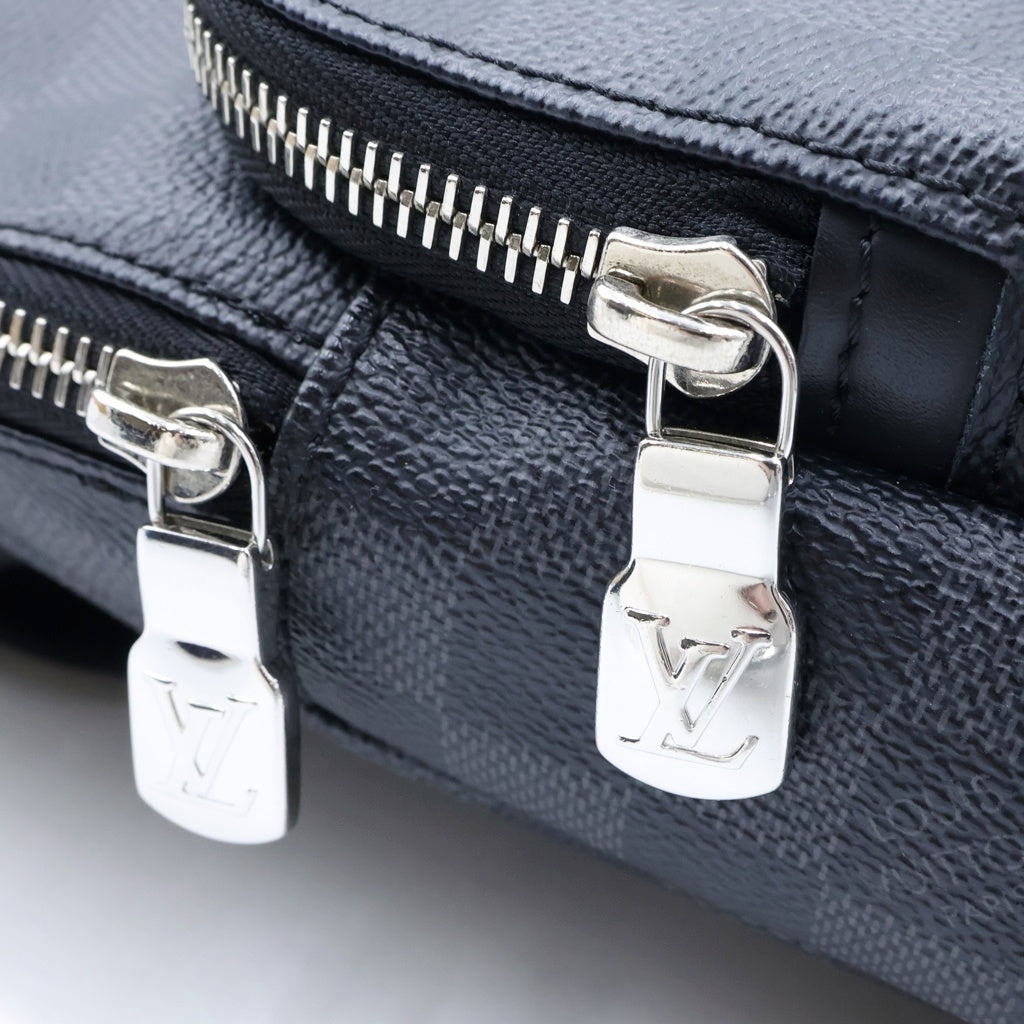 LOUIS VUITTON(ルイヴィトン) ダミエ グラフィット アヴェニュー スリングバッグ ボディバッグ ショルダーバッグ ブラック レザー×PVC N41719 シルバー金具 レディース