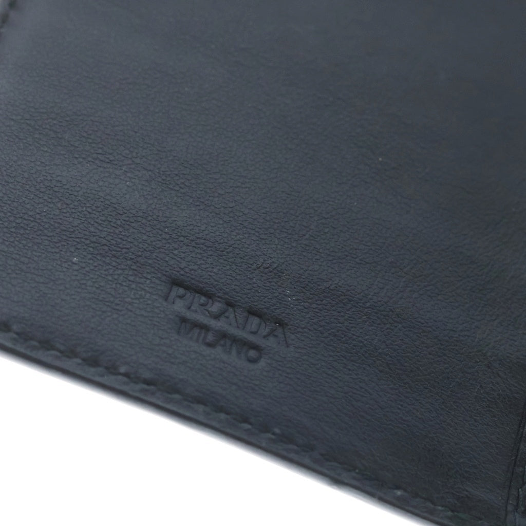PRADA(プラダ) IPhone8plus ケース 7plusケース 手帳型 サフィアーノ レザー ブラック 2ZH038 レディース