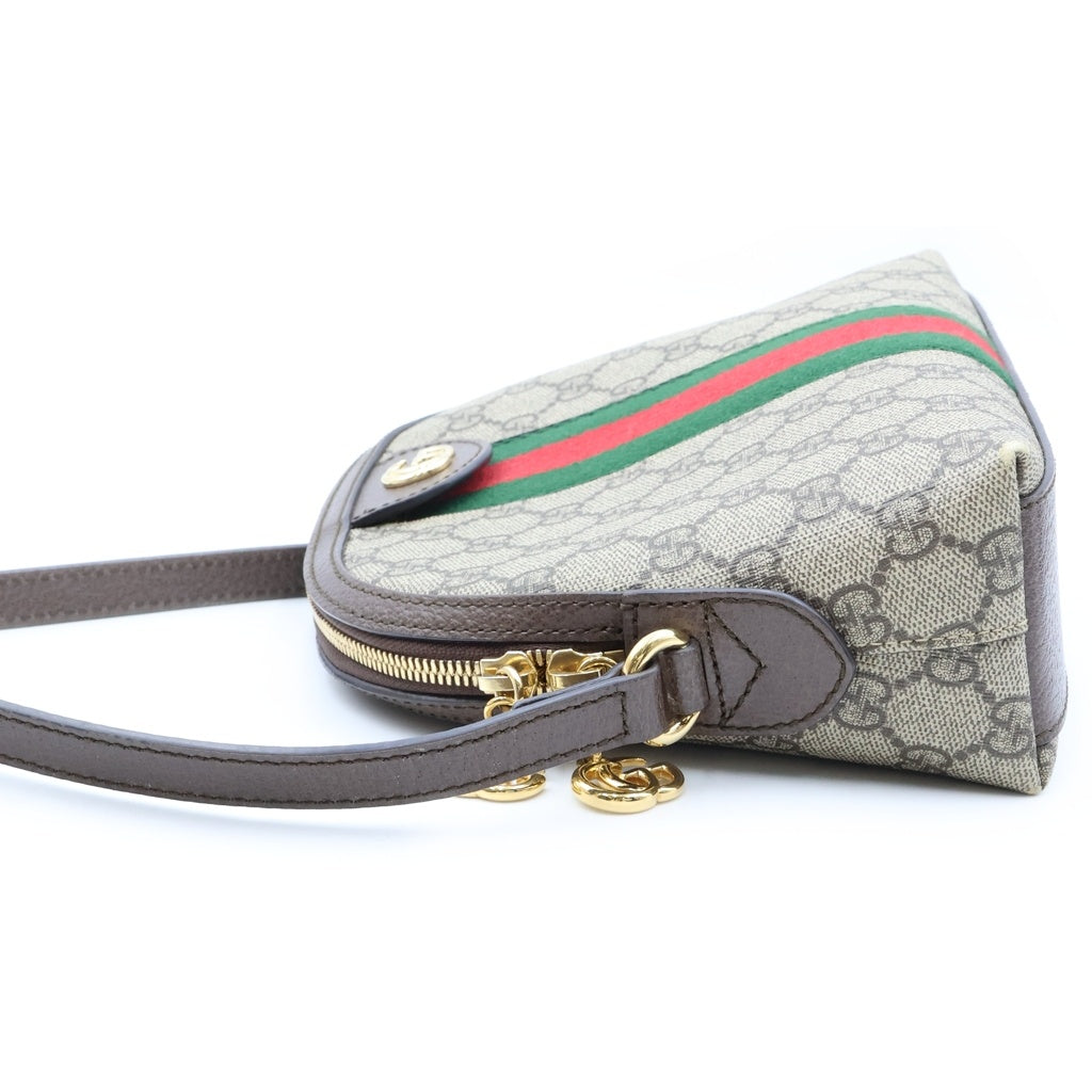 GUCCI(グッチ) GGスプリーム オフィディア ショルダーバッグ ベージュ×ブラウン PVC×レザー 499621 ゴールド金具 レディース