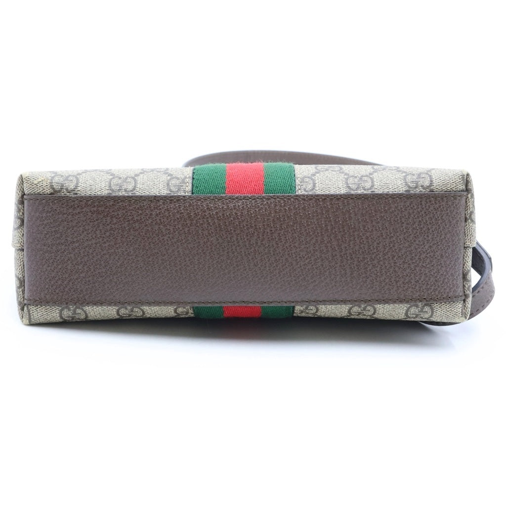 GUCCI(グッチ) GGスプリーム オフィディア ショルダーバッグ ベージュ×ブラウン PVC×レザー 499621 ゴールド金具 レディース