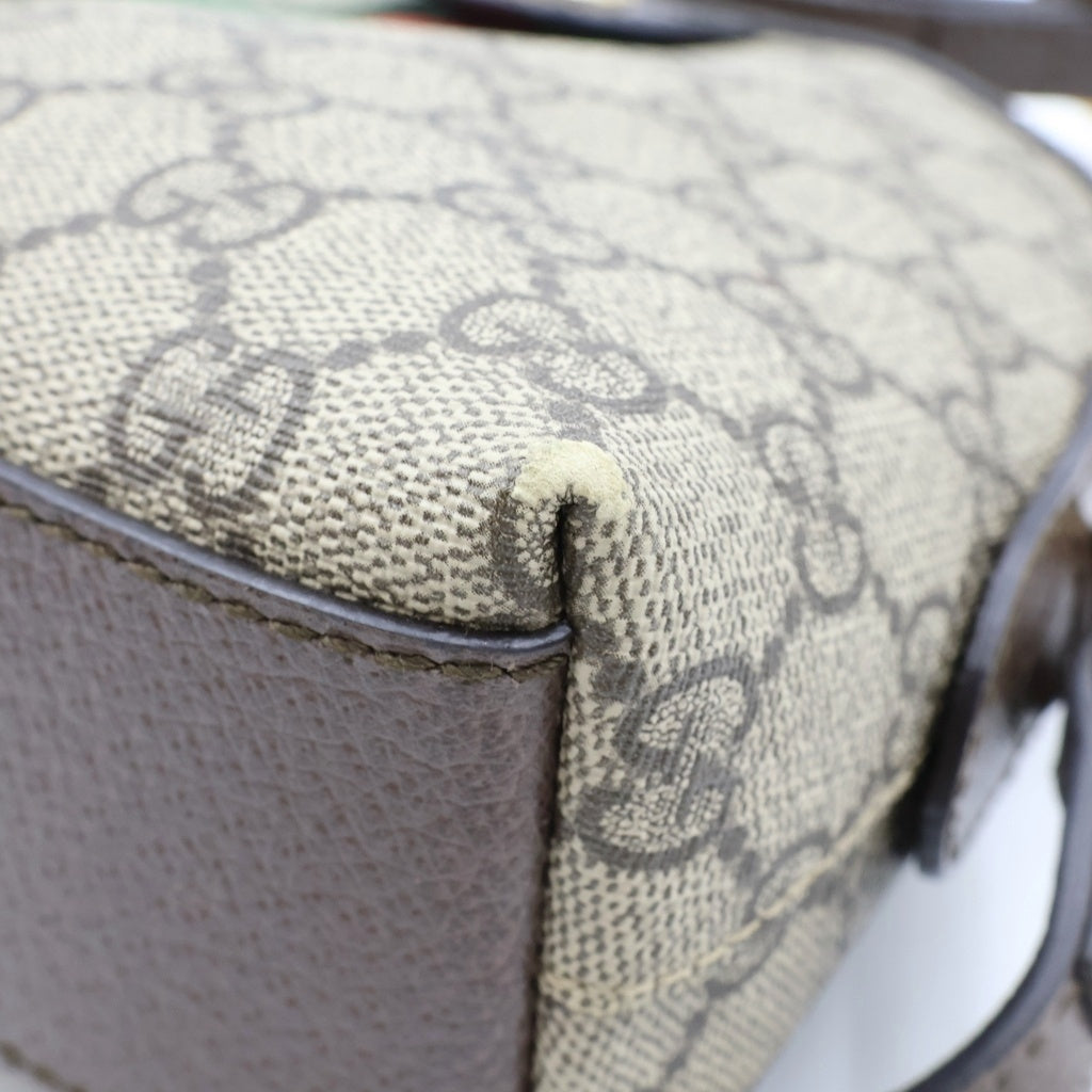 GUCCI(グッチ) GGスプリーム オフィディア ショルダーバッグ ベージュ×ブラウン PVC×レザー 499621 ゴールド金具 レディース