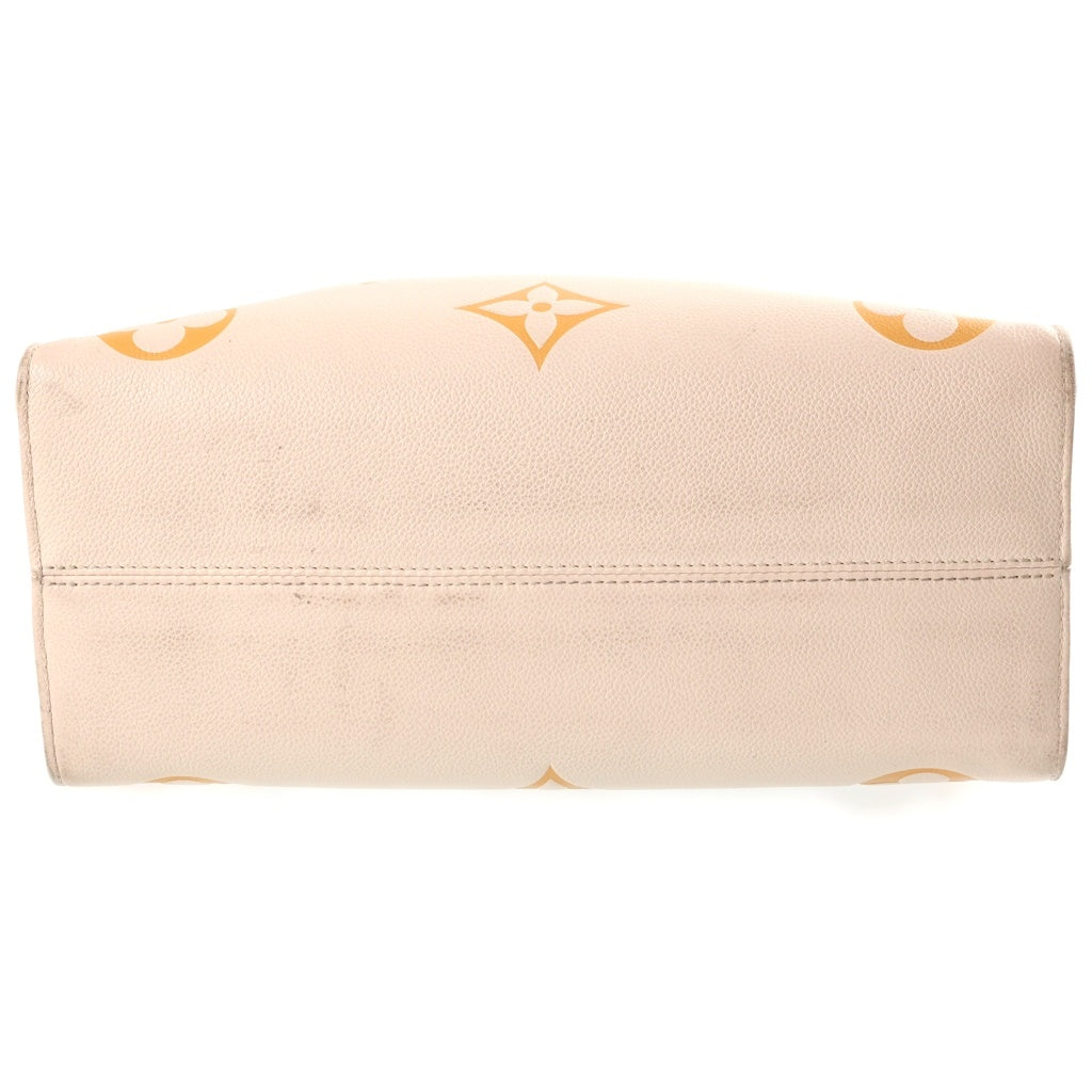 LOUIS VUITTON(ルイヴィトン) モノグラム・アンプラント オンザゴーMM ハンドバッグ クレームサフラン ベージュ レザー M45717 ゴールド金具 レディース