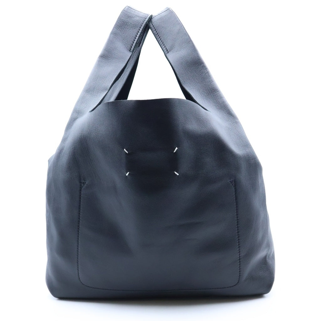Maison Margiela(メゾンマルジェラ) ショッピングバッグ レザー トートバッグ ブラック S55WC0130 レディース
