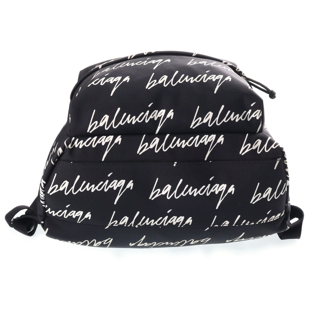BALENCIAGA(バレンシアガ) ロゴ総柄リュックサック バックパック ブラック 507460 シルバー金具