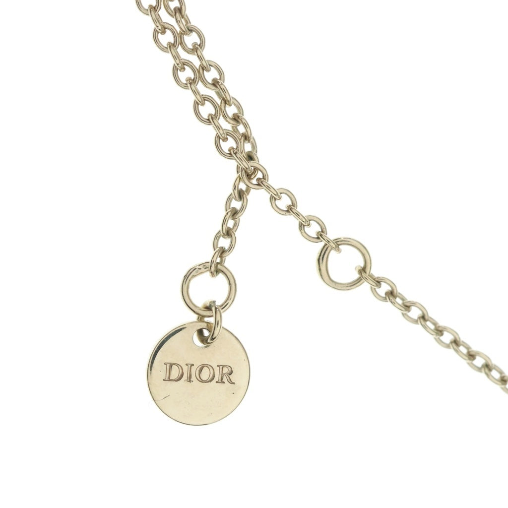 Christian Dior(クリスチャンディオール) CDロゴ クレールディーリュヌ ラインストーンネックレス ゴールド メタル