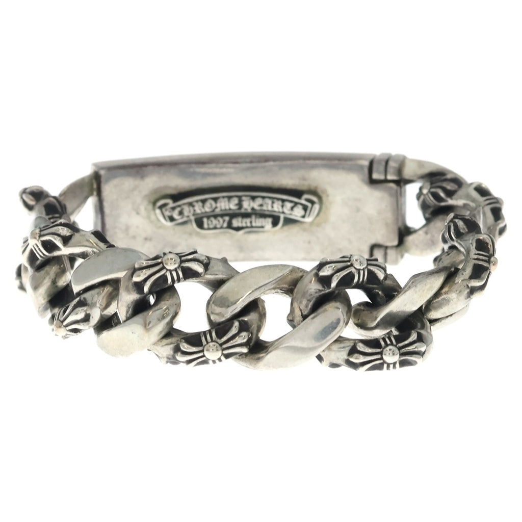 CHROME HEARTS(クロムハーツ) ID FLORAL CRS フローラルクロスIDファンシーリンク ブレスレット 11LINK シルバー BCA166