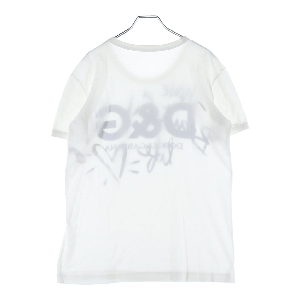 DOLCE & GABBANA(ドルチェアンドガッバーナ) ライティングロゴ 半袖Tシャツ カットソー コットン ホワイト レディース