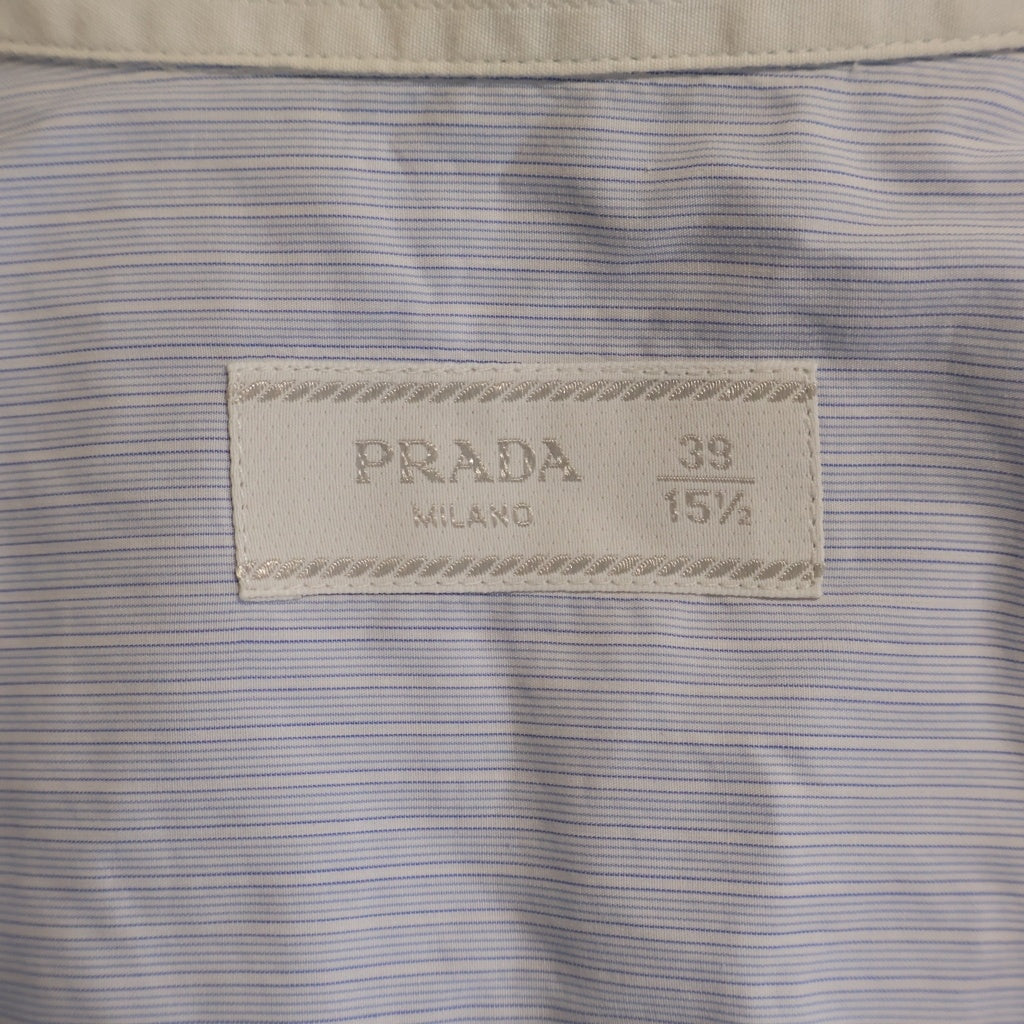 PRADA(プラダ) Yシャツ 長袖 ロゴ コットン スカイブルー レディース