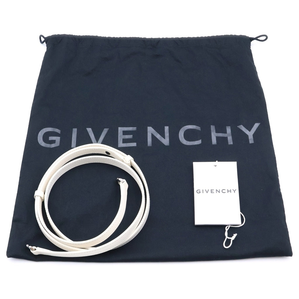 GIVENCHY(ジバンシィ) Gトート ミニ 2WAYハンドバッグ ショルダーバッグ ホワイト×ライトブルー レザー×デニム シルバー金具 レディース