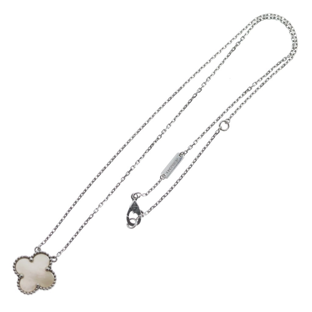 Van Cleef & Arpels(ヴァンクリーフアンドアーペル) ヴィンテージアルハンブラ ネックレス マザーオブパール ホワイトゴールド Au750 K18 WG VCARF48700 レディース