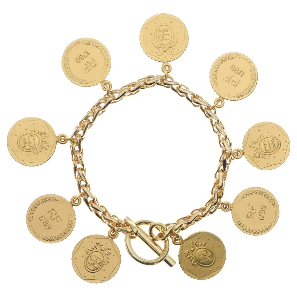 DIOR(ディオール) RF1789 CD コインモチーフ ブレスレット ゴールド メタル