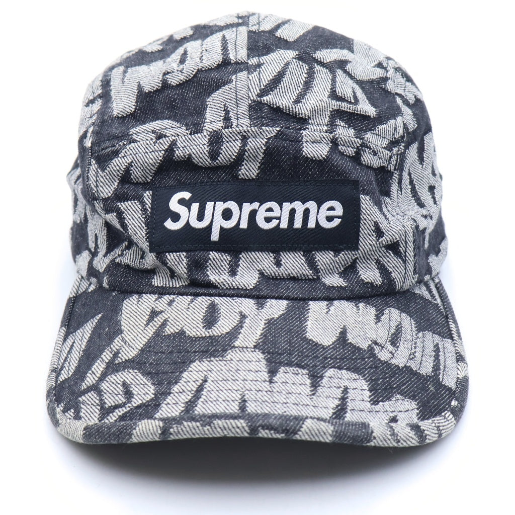 SUPREME(シュプリーム) Fat Tip Jacquard Denim Camp Cap ファット チップ ジャガード デニム キャンプ キャップ 帽子 コットン グレー