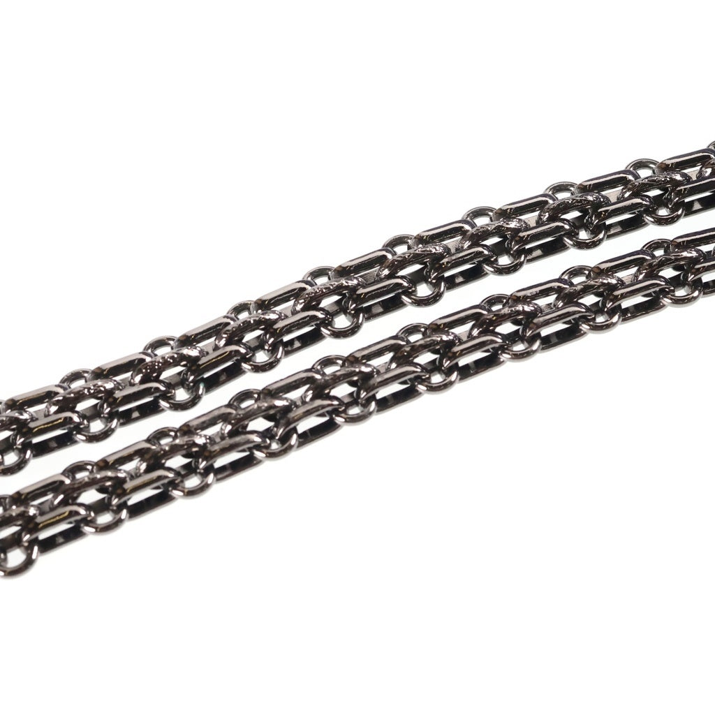 CHANEL(シャネル) マトラッセ2.55 ラージ WフラップWチェーン ショルダーバッグ シルバー金具 カーフスキン A37587 ネイビー レディース