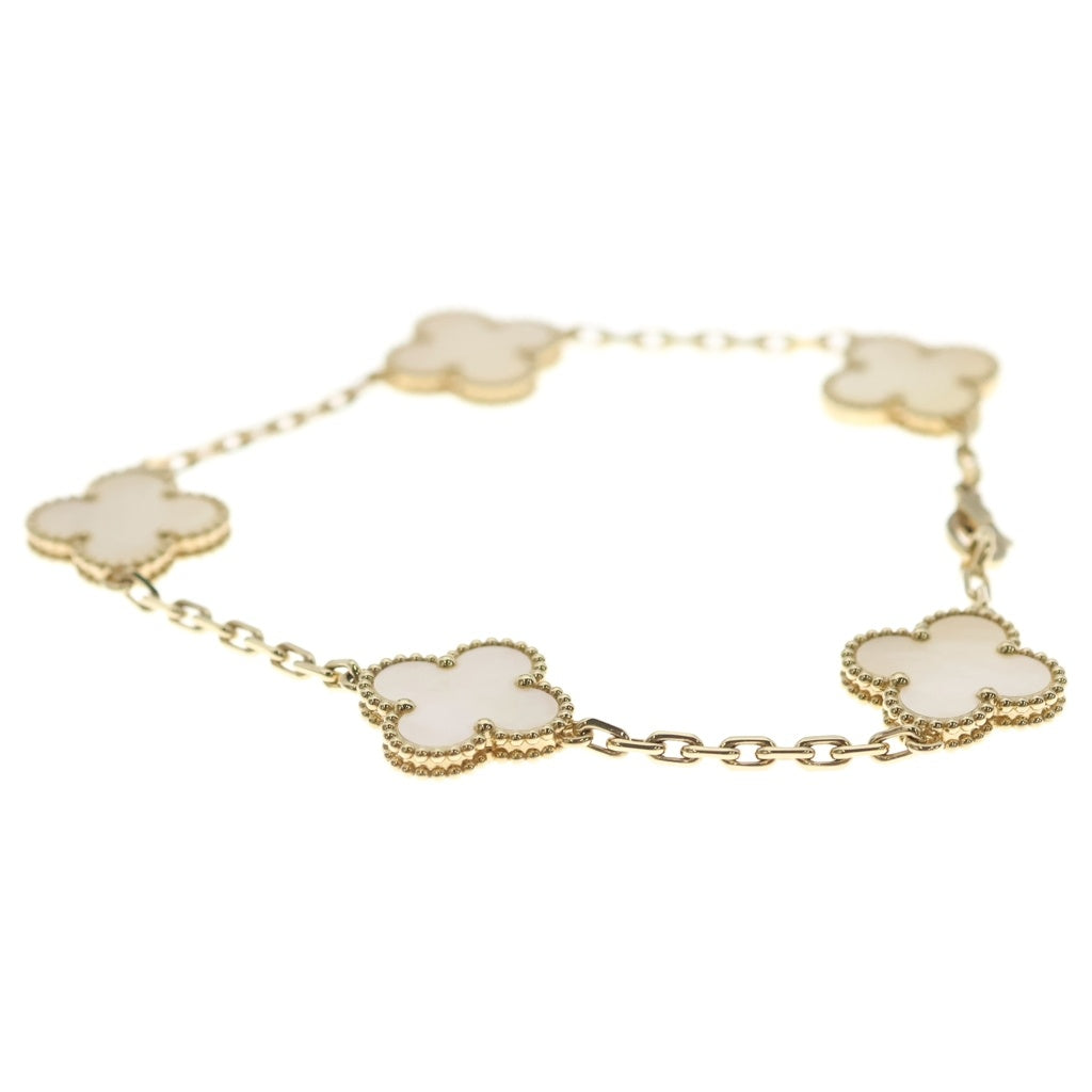 Van Cleef & Arpels(ヴァンクリーフアンドアーペル) ヴィンテージアルハンブラ マザーオブパール 5P ブレスレット Au750YG VCARA41800 レディース