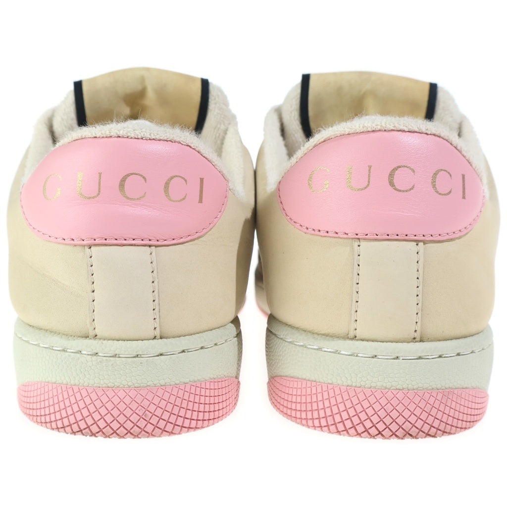 GUCCI(グッチ) GGクリスタル ローカットスニーカー ベージュ×ピンク スエード 677423 9SFR0 2587 レディース