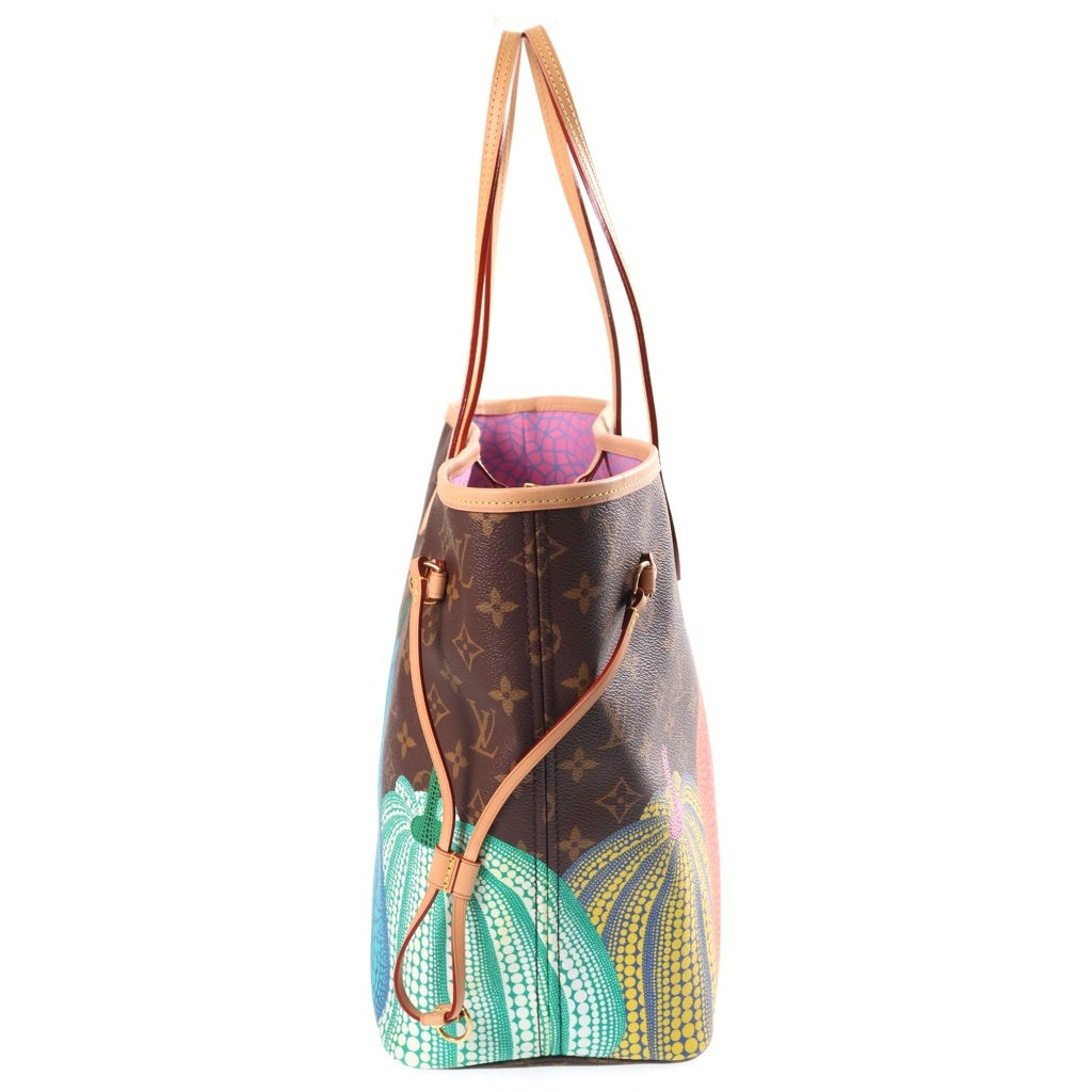 LOUIS VUITTON(ルイヴィトン) LV×YK モノグラム パンプキン ネヴァーフルMM ハンドバッグ トートバッグ ブラウン レザー×PVC M46468 ゴールド金具 レディース