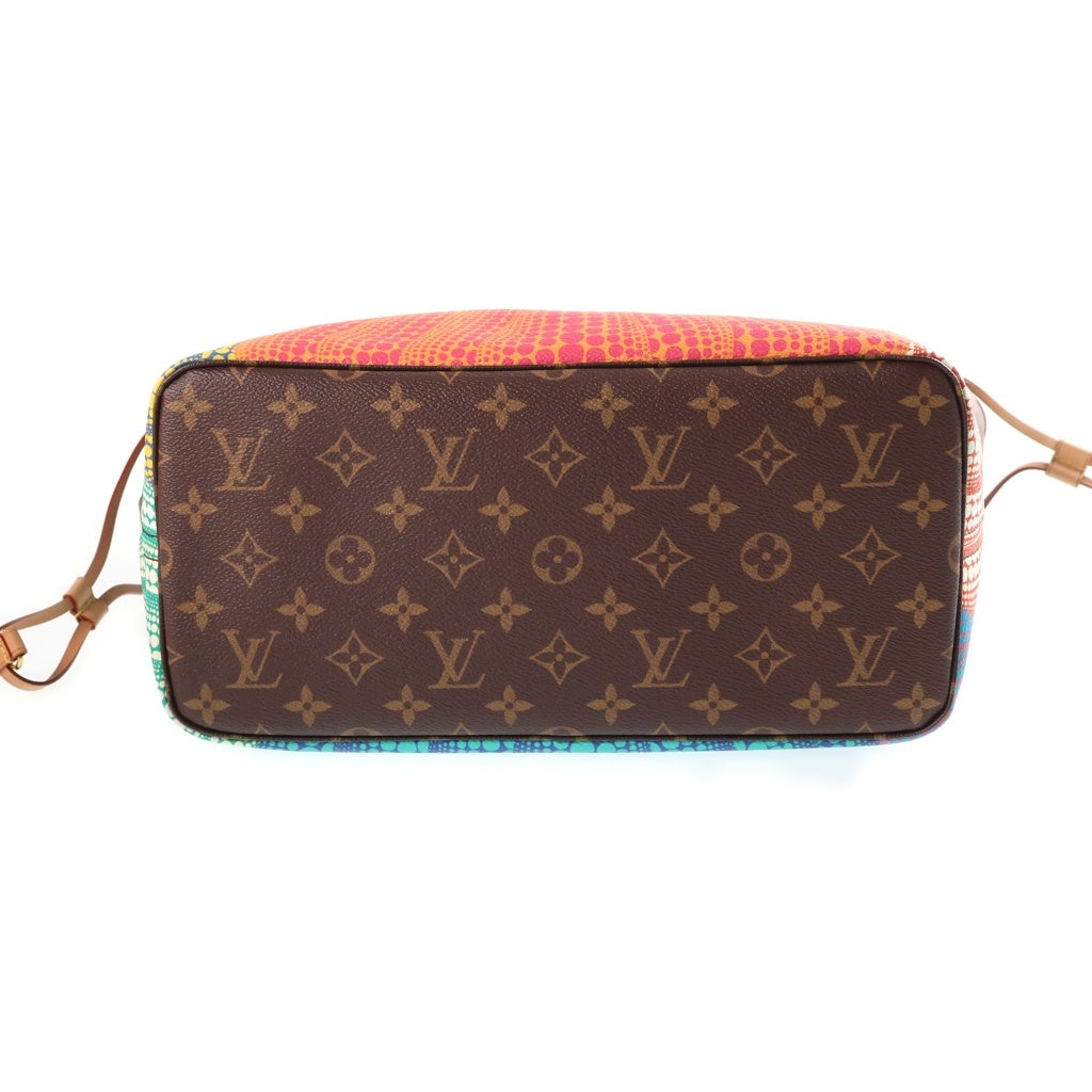 LOUIS VUITTON(ルイヴィトン) LV×YK モノグラム パンプキン ネヴァーフルMM ハンドバッグ トートバッグ ブラウン レザー×PVC M46468 ゴールド金具 レディース