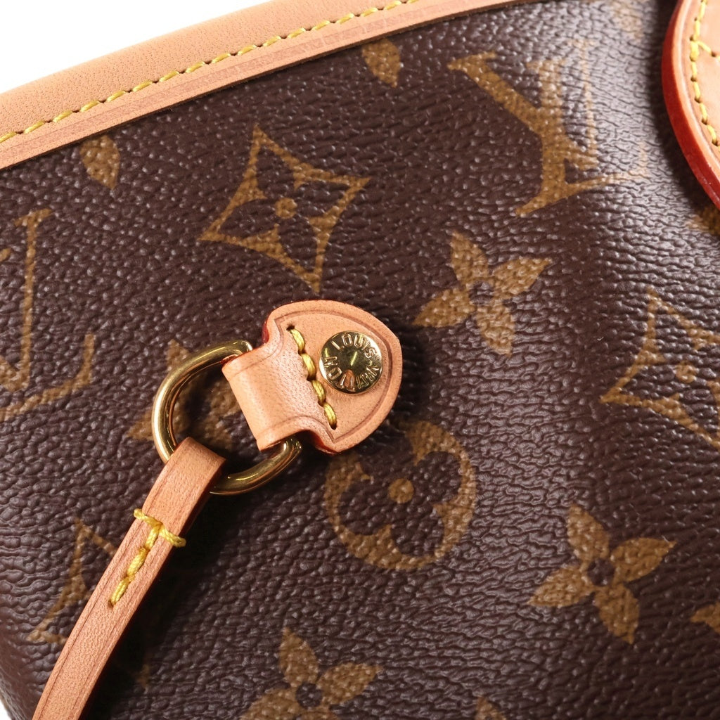LOUIS VUITTON(ルイヴィトン) LV×YK モノグラム パンプキン ネヴァーフルMM ハンドバッグ トートバッグ ブラウン レザー×PVC M46468 ゴールド金具 レディース