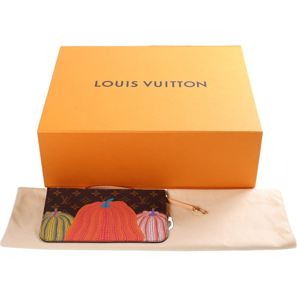 LOUIS VUITTON(ルイヴィトン) LV×YK モノグラム パンプキン ネヴァーフルMM ハンドバッグ トートバッグ ブラウン レザー×PVC M46468 ゴールド金具 レディース
