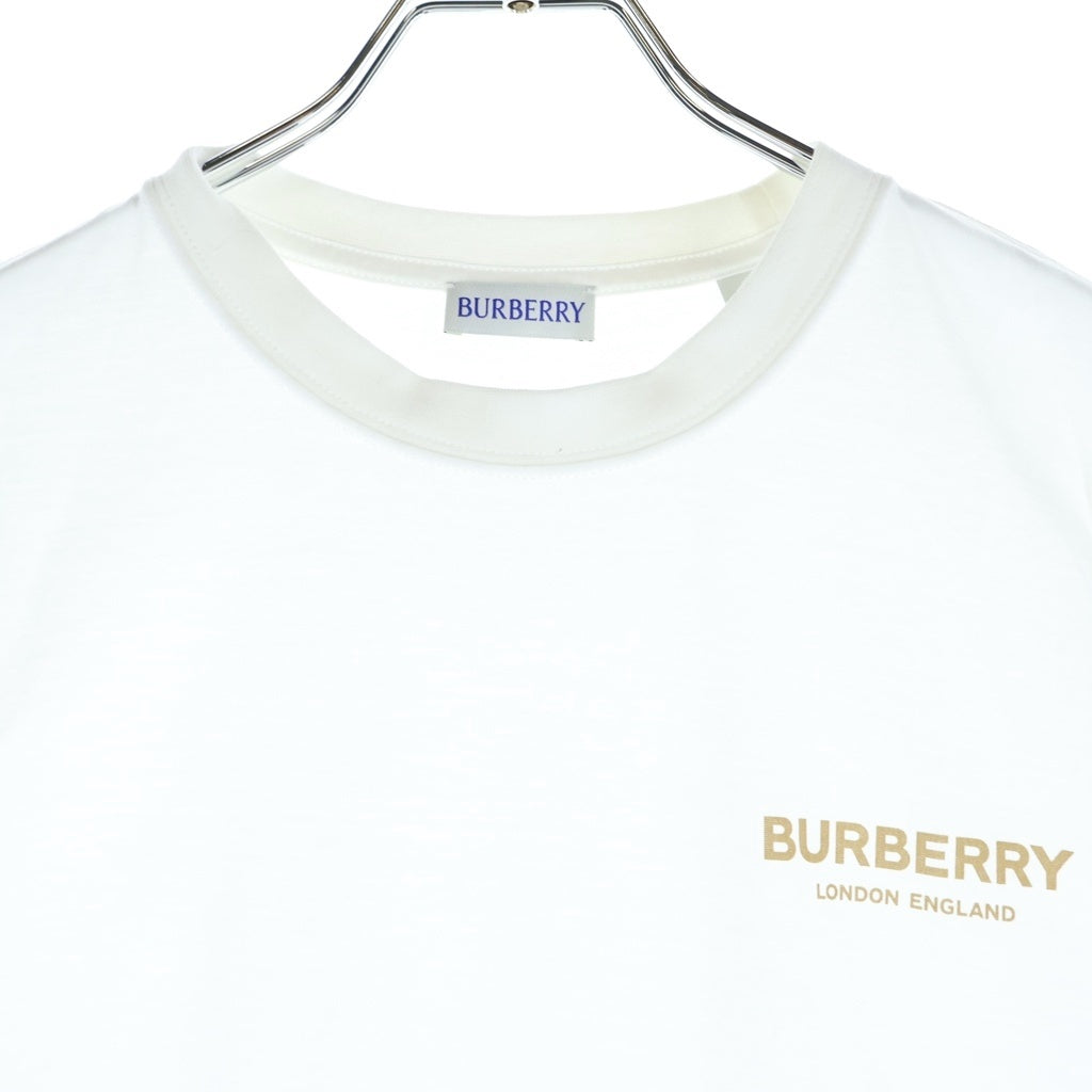 BURBERRY(バーバリー) ロゴプリント 半袖カットソー Tシャツ ホワイト コットン