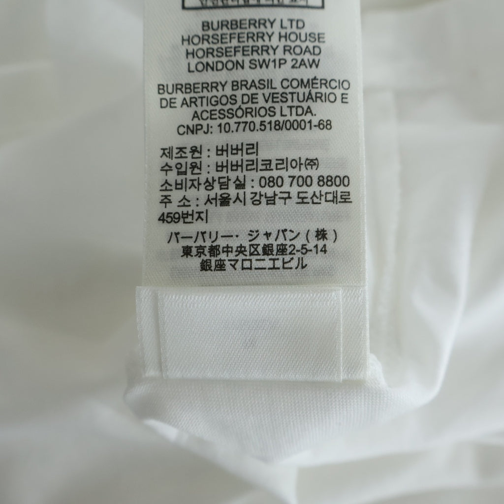 BURBERRY(バーバリー) ロゴプリント 半袖カットソー Tシャツ ホワイト コットン