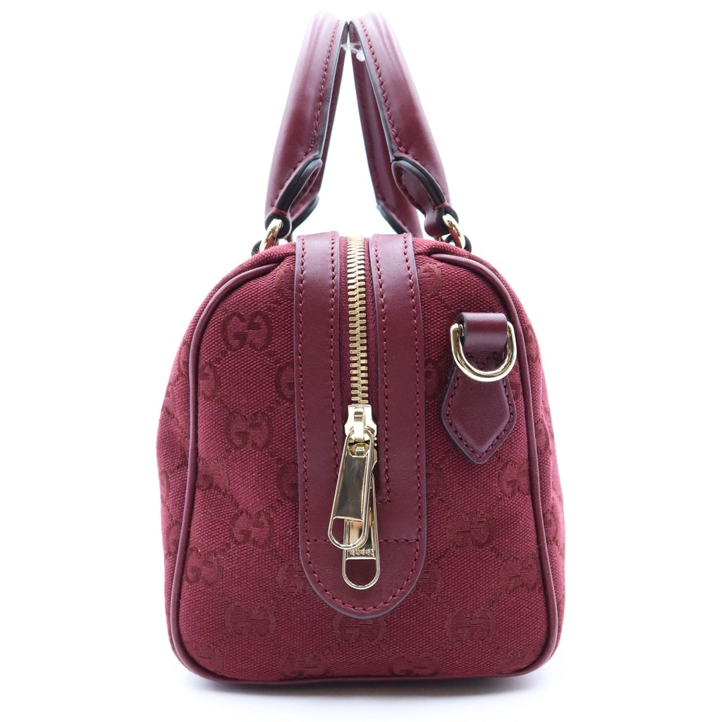 GUCCI(グッチ) オフィディア ミニボストンバッグ ハンドバッグ レッド レザー×キャンバス 772061 レディース