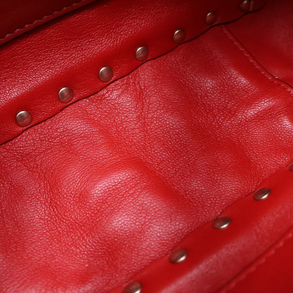 VALENTINO(ヴァレンティノ) ×UNDERCOVER ロックスタッド スパイク リップ ハンドバッグ ショルダーバッグ ブラック レザー レディース