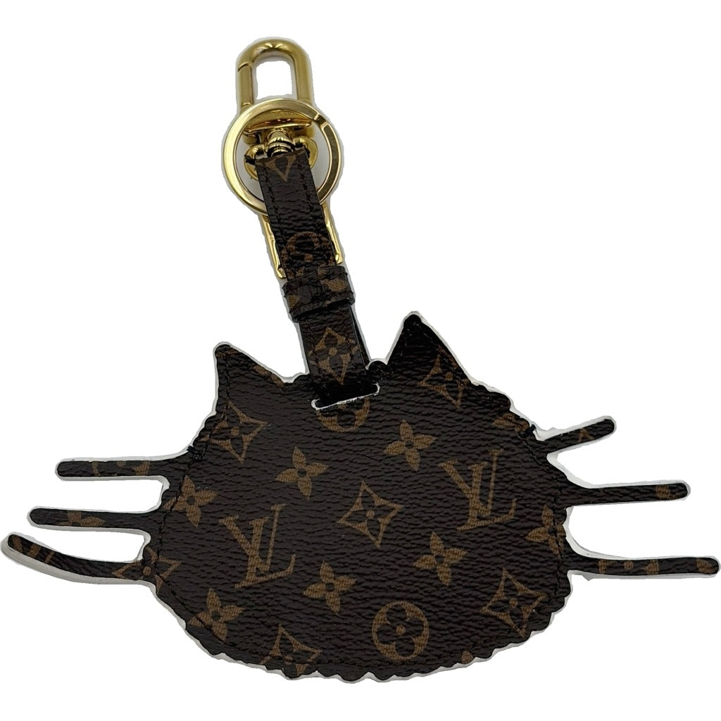LOUIS VUITTON(ルイヴィトン) モノグラム ポルトアドレス キャットグラム チャーム ブラウン/グレー PVCレザー MP2282 レディース