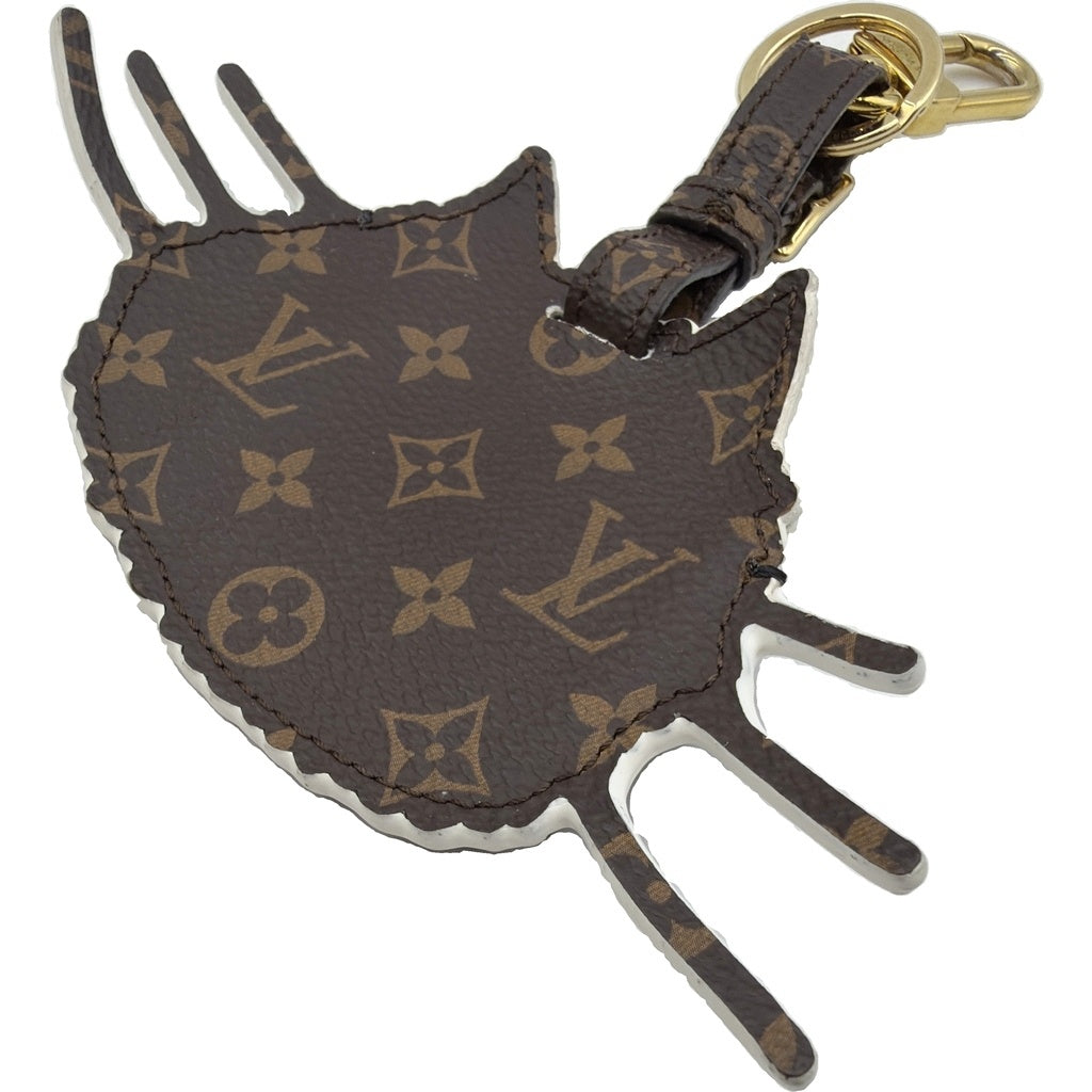 LOUIS VUITTON(ルイヴィトン) モノグラム ポルトアドレス キャットグラム チャーム ブラウン/グレー PVCレザー MP2282 レディース