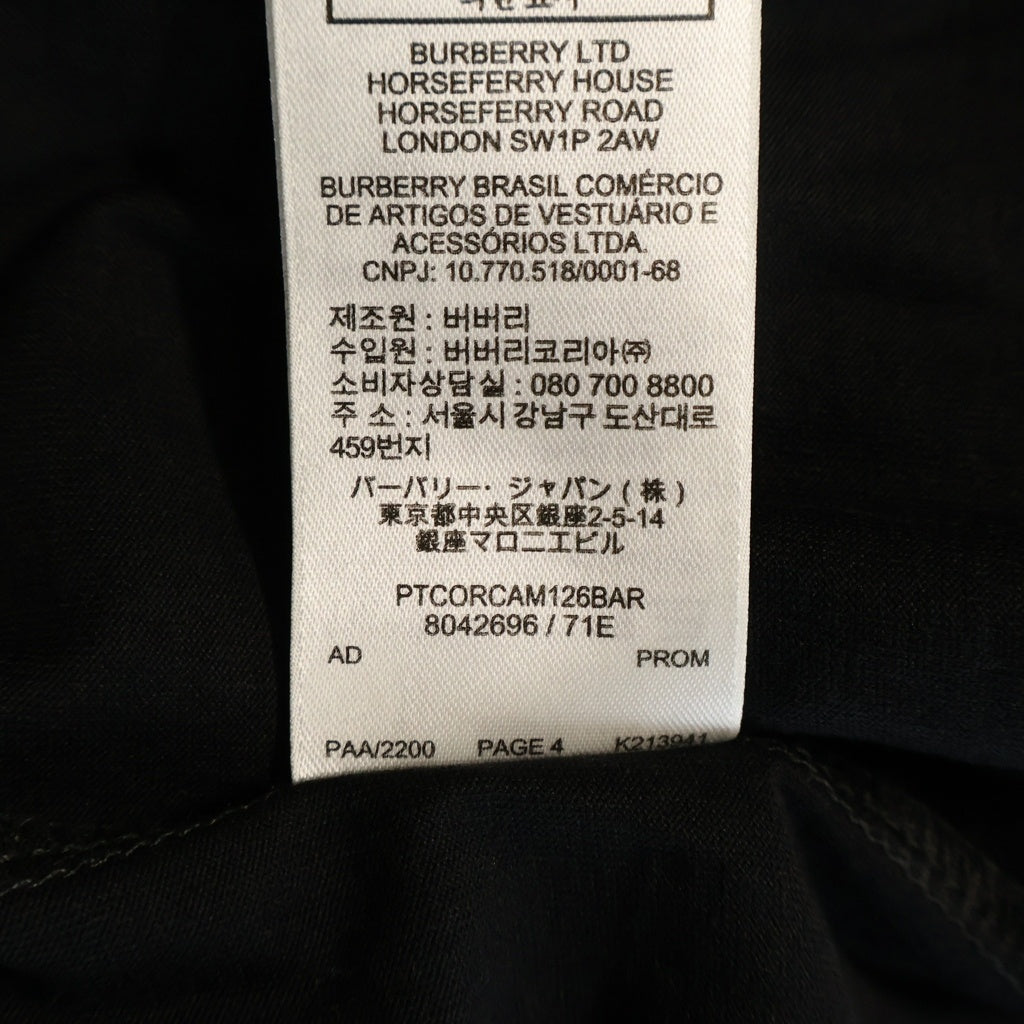 BURBERRY(バーバリー) レース オーバーレイ コーディネート ロゴプリント 半袖Tシャツ カットソー ブラック レディース 8042696