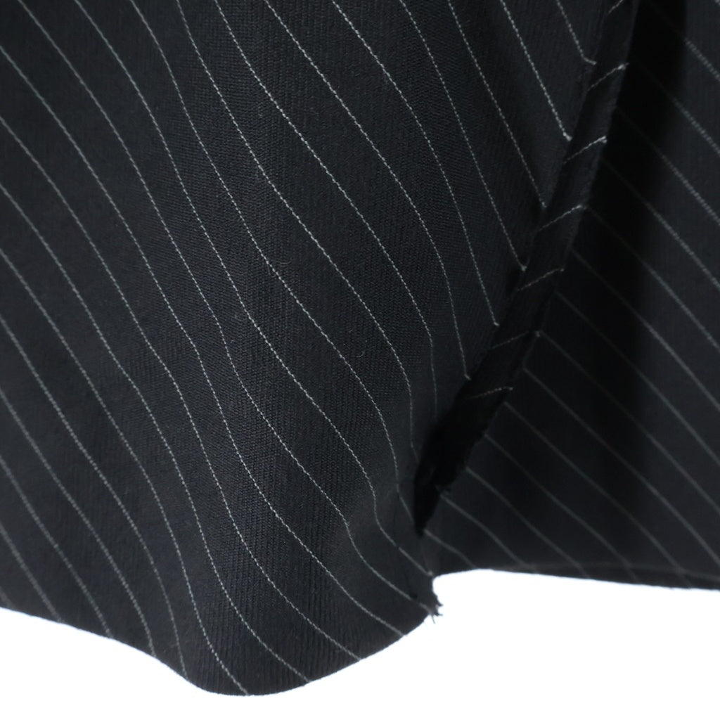 Sacai(サカイ) 19SS ドッキング プリーツ レザーベルト ラップ ミディアムスカート ネイビー/ブラック レディース 19-04257