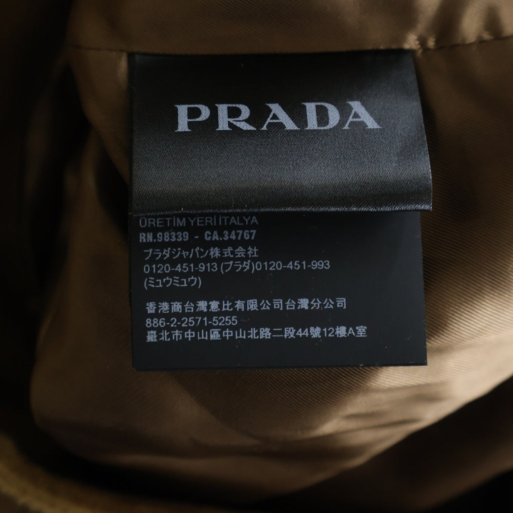 PRADA(プラダ) 25AW suede jacket スエードレザー バック トライアングル ワッペンロゴ ジャケット ブラウン UPW567