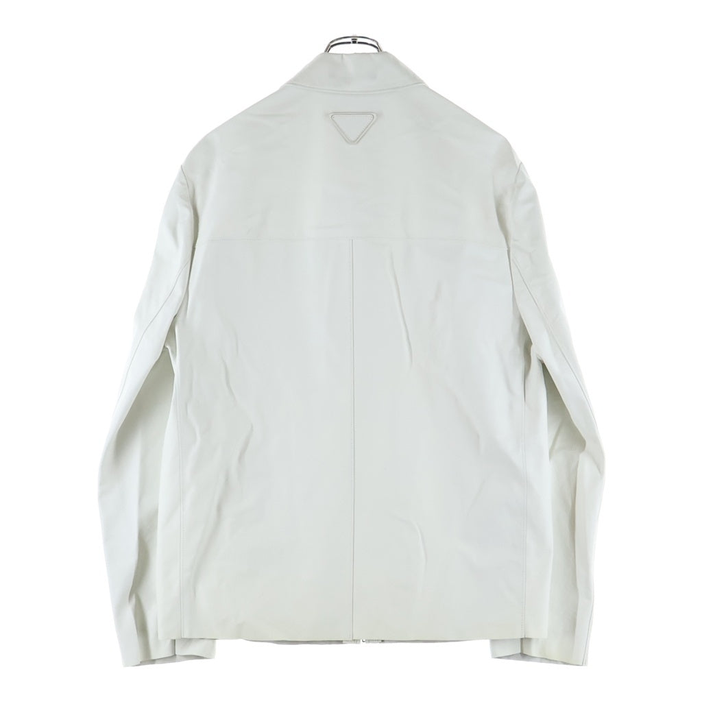 PRADA(プラダ) Nappa Leather Blouson Jacket ナッパレザー ジップアップ ブルゾン ジャケット ホワイト UPW492