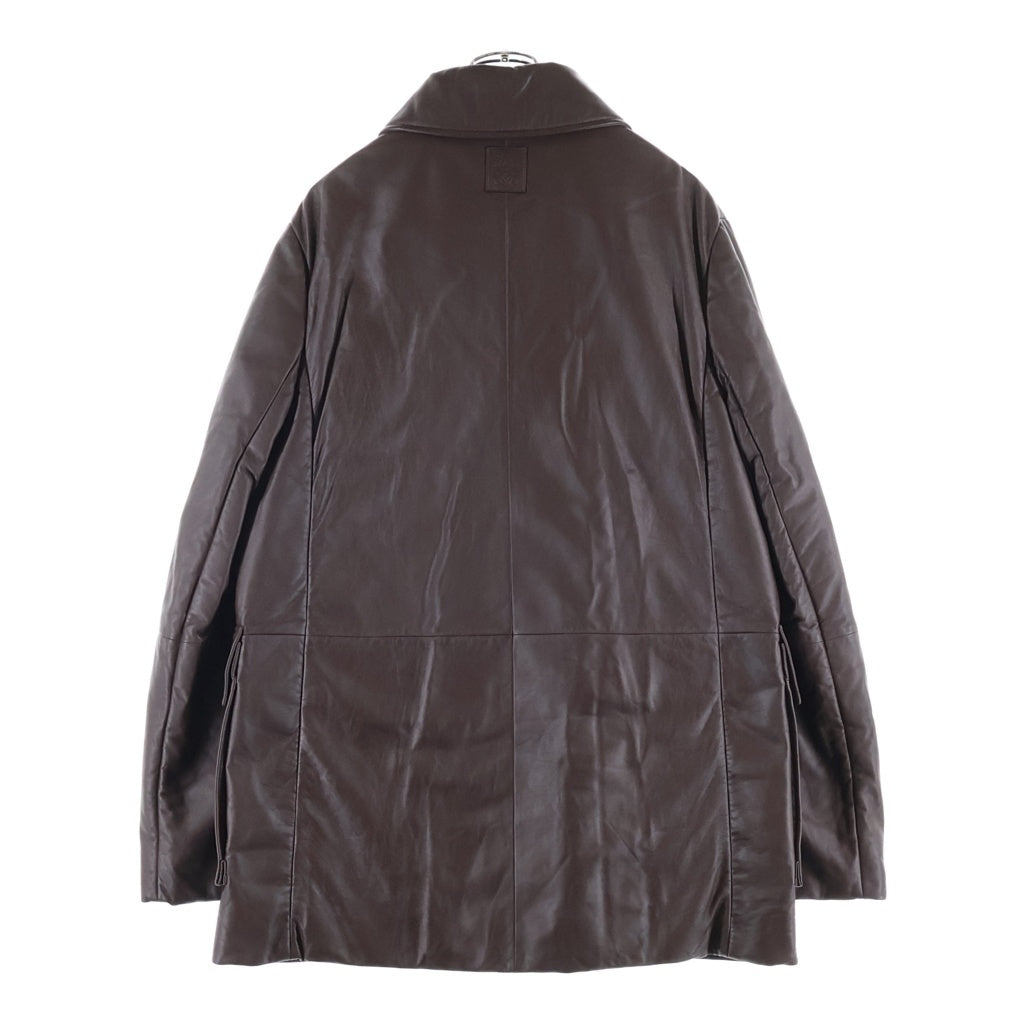 LOEWE(ロエベ) Fireman buckle Napa lambskin coat ファイヤーマン バックル ナッパ ラムスキン レザー コート ブラウン H526Y34L95