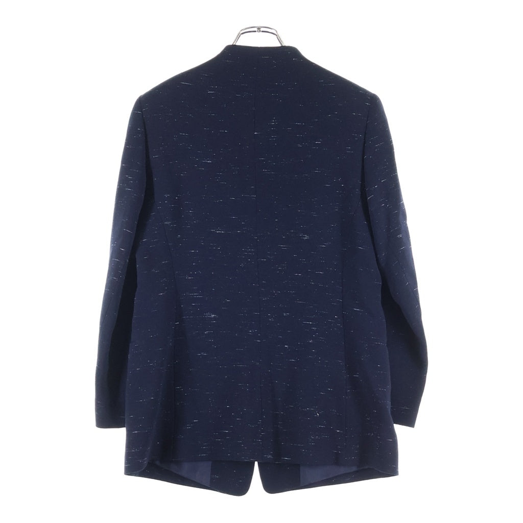 NO BRAND(ノーブランド) essebi due ノーカラー ジャケット ウール ネイビー レディース