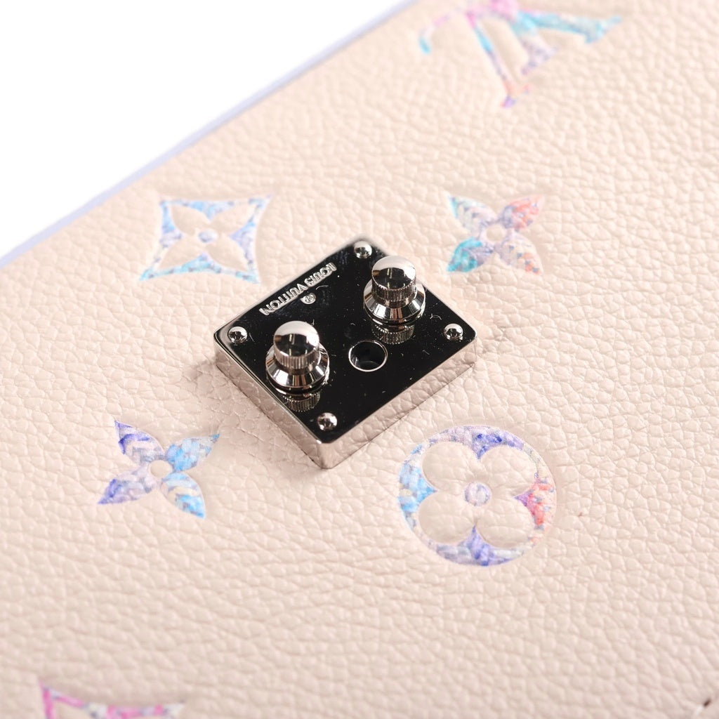 LOUIS VUITTON(ルイヴィトン) ナノ・マドレーヌ ハンドバッグ 2WAYショルダー モノグラム アンプラント レザー アイボリー/パープル M2A374 レディース