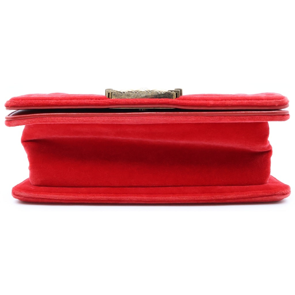 CHANEL(シャネル) ボーイシャネル スモール チェーンショルダーバッグ チェック ゴールド金具 レッド/グリーン A67085 18番台 レディース