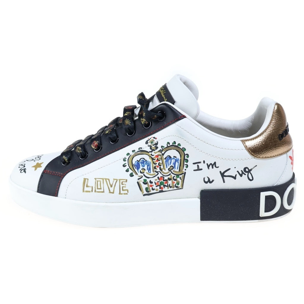 DOLCE & GABBANA(ドルチェアンドガッバーナ) ポルトフィーノ クラウンパッチ スニーカー ホワイト CS1570 AZ268