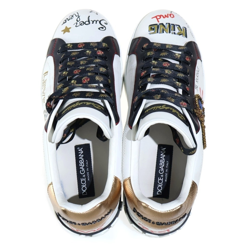 DOLCE & GABBANA(ドルチェアンドガッバーナ) ポルトフィーノ クラウンパッチ スニーカー ホワイト CS1570 AZ268