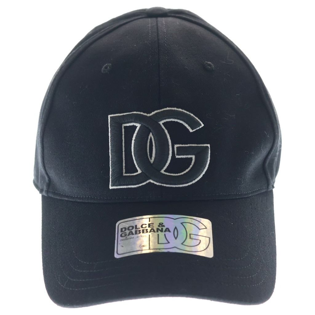 DOLCE & GABBANA(ドルチェアンドガッバーナ) ベースボールキャップ ブラック コットン 帽子 HA GH590Z GI334